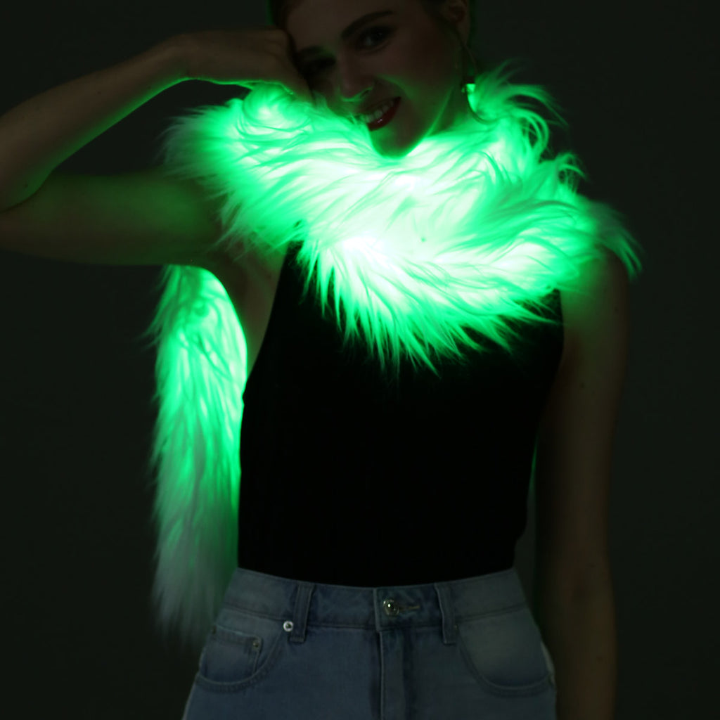 6 Pcs Feather Boa 2 Yards 55 g Colorful LED Lights Boas Glow Fur Scarf Glow