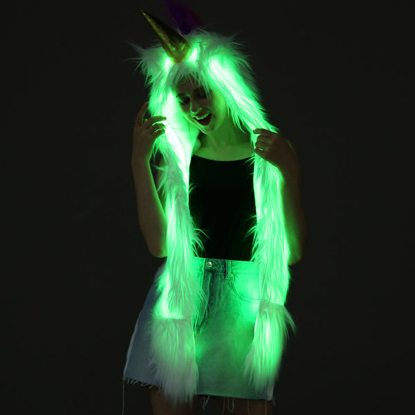 Unicorn Hood Hat With Led Lights