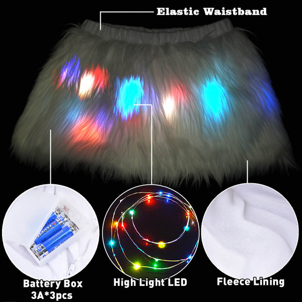 Faux Fur Led Tutu Skirt