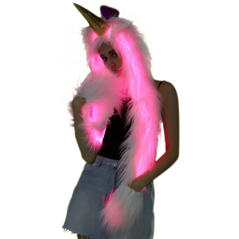 Unicorn Hood Hat With Led Lights