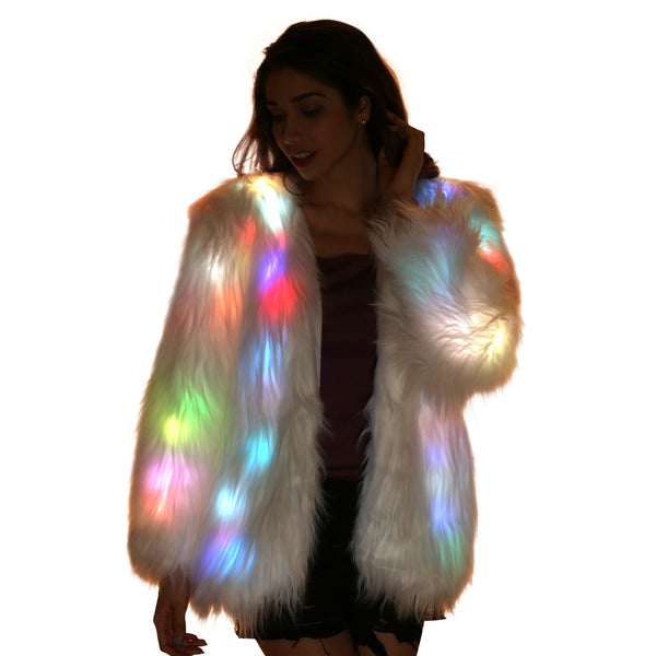 Light Up Fur Coat Jacket SZTOPFOCUS