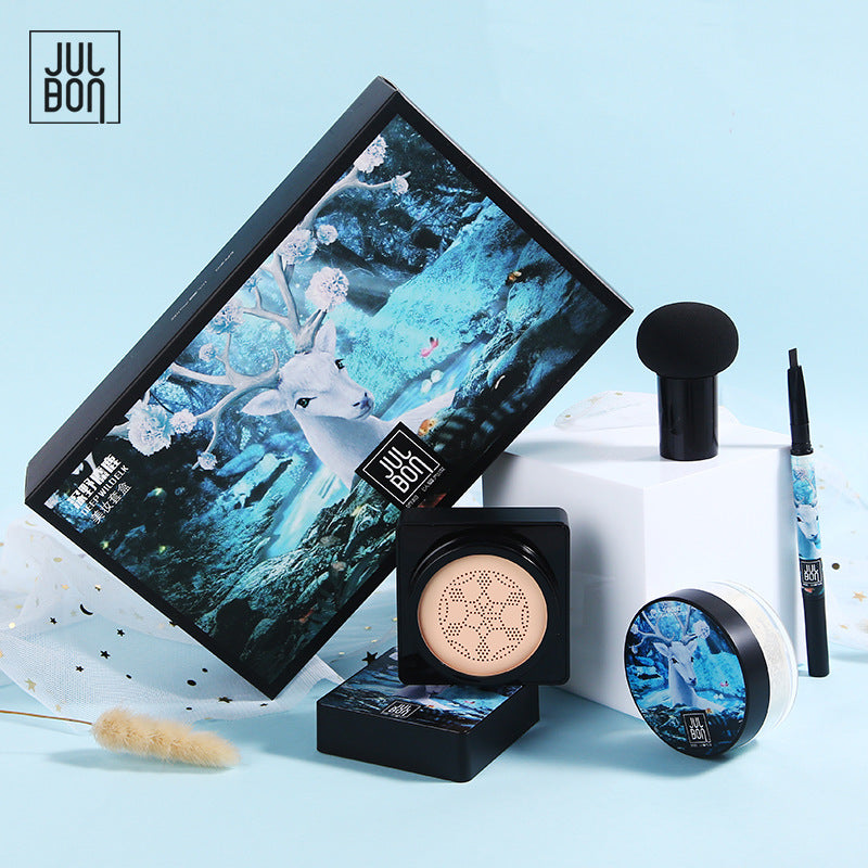 TiKTOK Makeup three piece set, air cushion BB cream, makeup setting powder, eyebrow pencil, waterproof, concealer, no makeup off