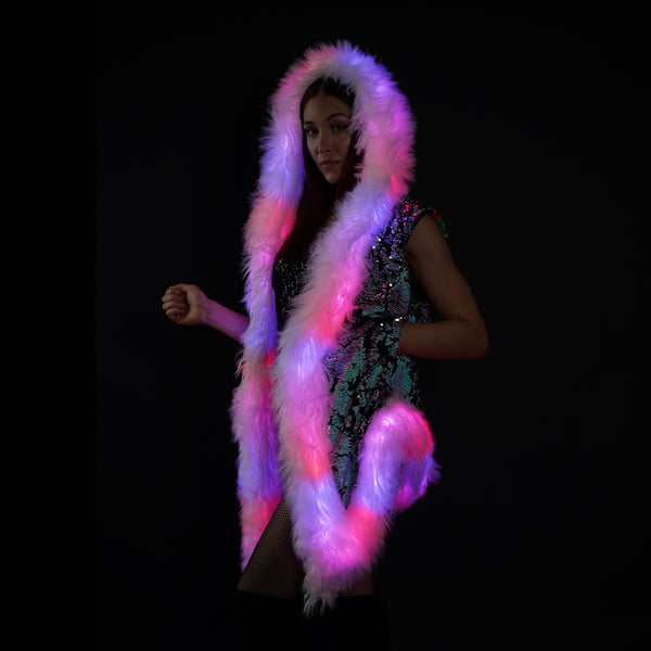 Bluetooth Led Light Up Sequin Vest With Hood