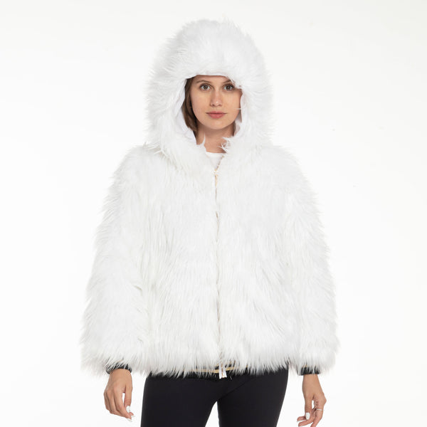 Fancy Faux Fur LED Hooded Rave Jacket