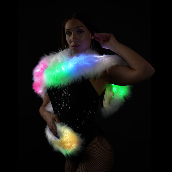 Bluetooth Led Light Up Fur Wrap