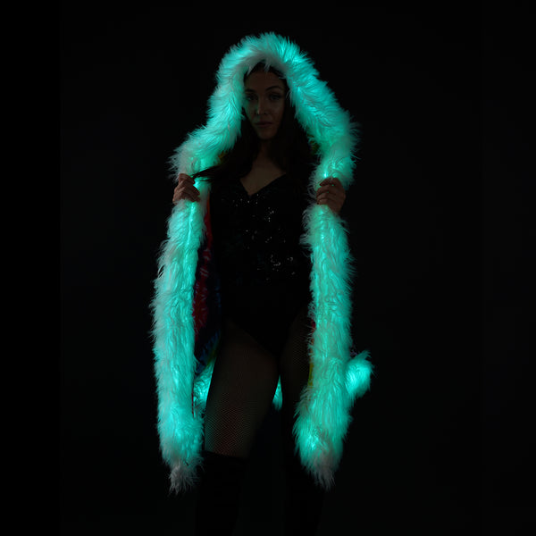 Bluetooth Led Light Up Sequin Vest With Hood