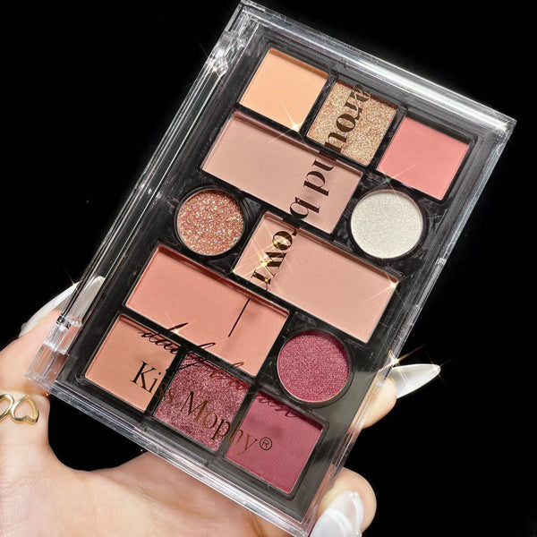 TikTok 12 color eye shadow palette  waterproof, non smudging, matte, highlight,  blusher, comprehensive