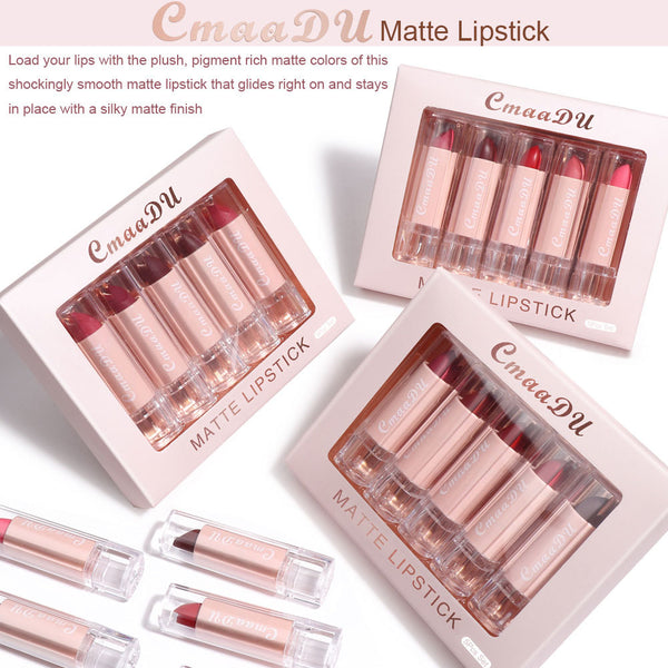 TikTok CmaaDu 5 PCS Lip stick matte moisturizing