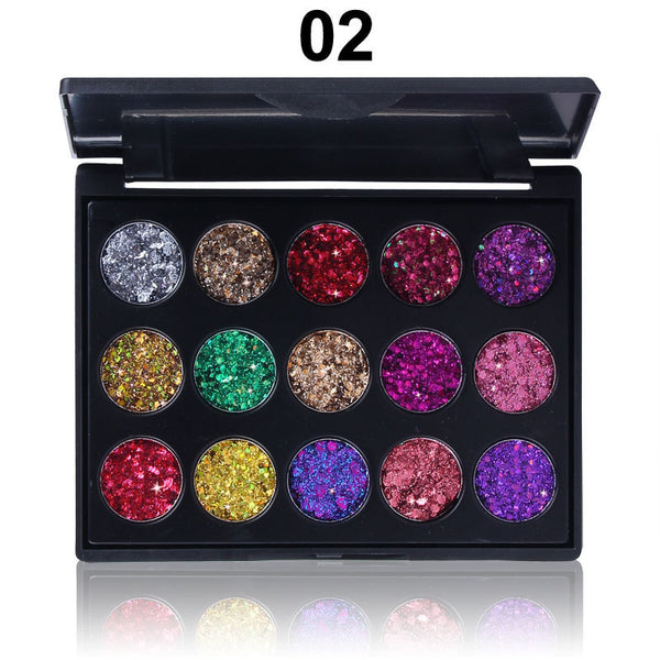 TikTok CmaaDu 15 color diamond Sequin Glitter eye shadow palette