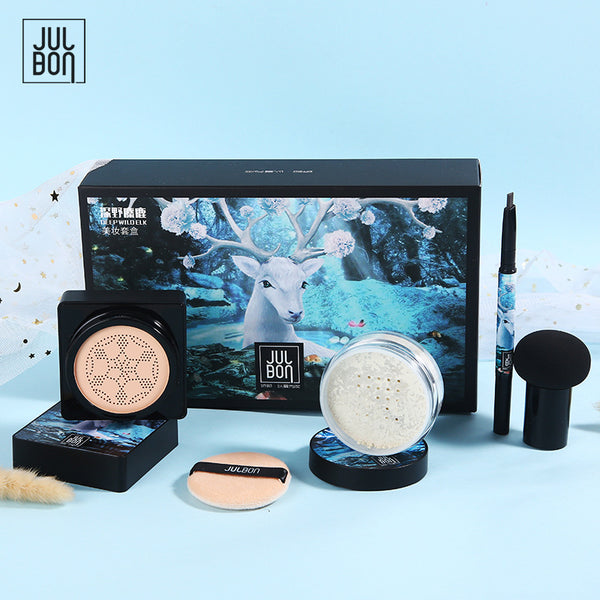 TiKTOK Makeup three piece set, air cushion BB cream, makeup setting powder, eyebrow pencil, waterproof, concealer, no makeup off