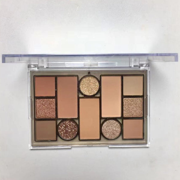 TikTok 12 color eye shadow palette  waterproof, non smudging, matte, highlight,  blusher, comprehensive