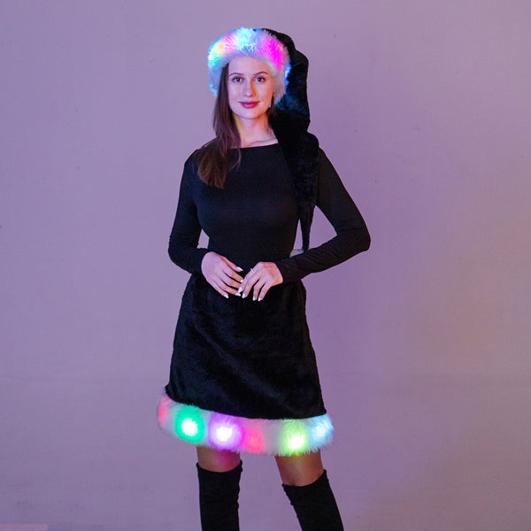 Light Up Led Santa Hat-Black