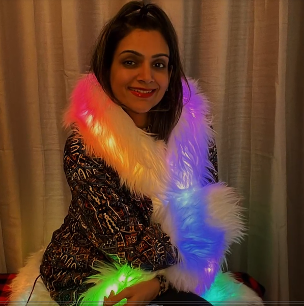 Led Light Faux Fur Coat-LED Clothing Cloak (Brown)